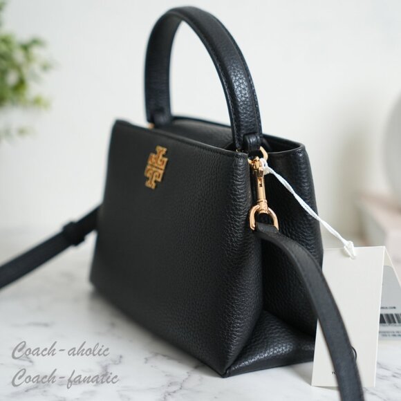 NWT Tory Burch Britten Leather Mini Satchel Crossbody & Wallet in Black *SET* - Picture 10 of 16